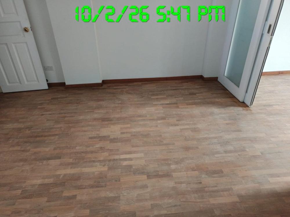 Wide view of a finished finger parquet room