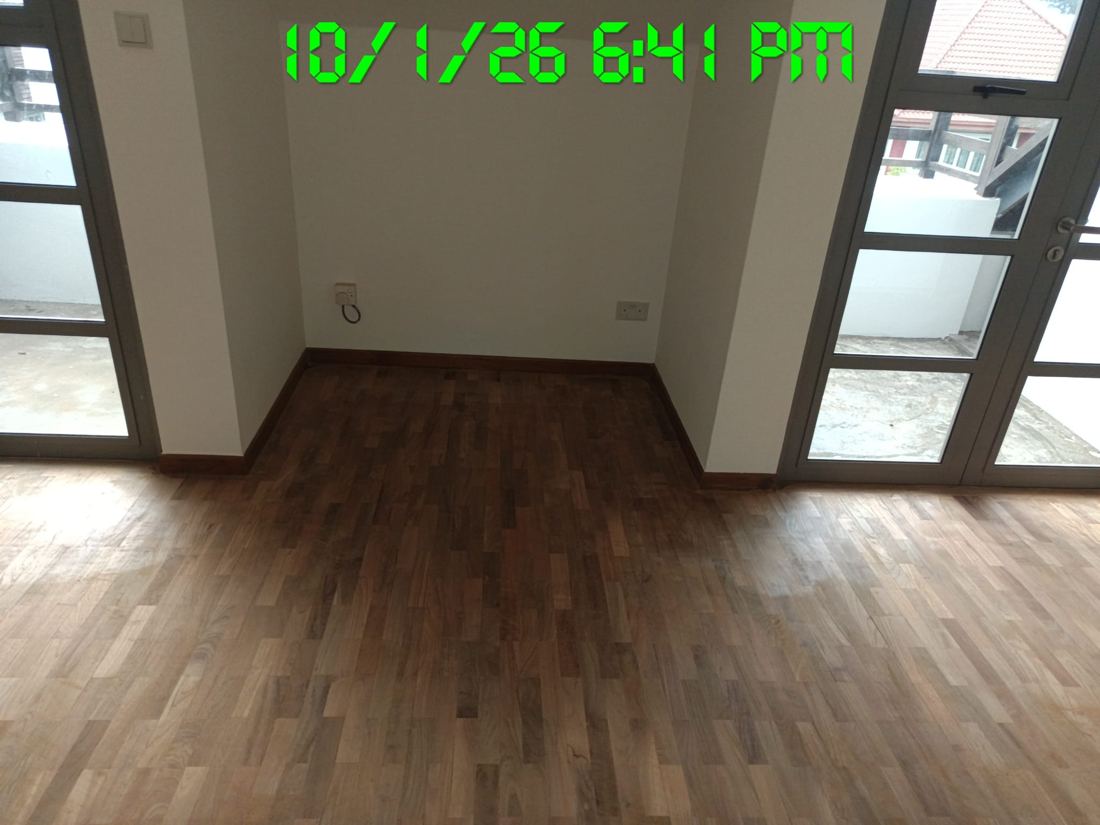 Bedroom parquet after sanding and sealing