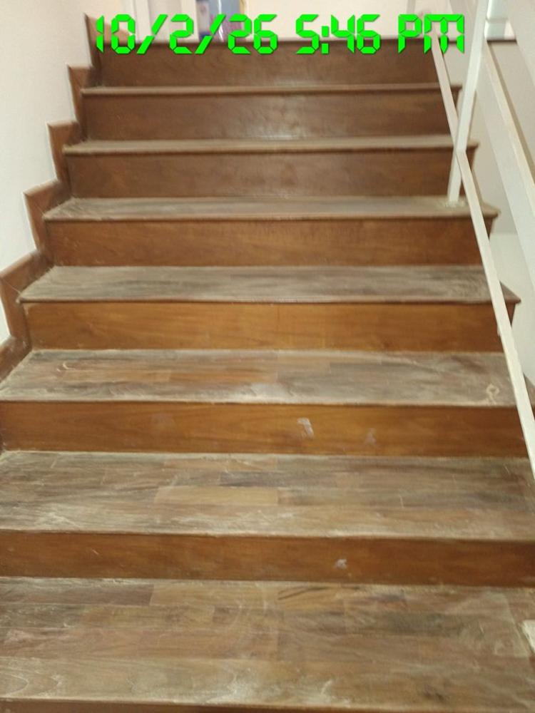 Timber stair treads sanded back to bare wood